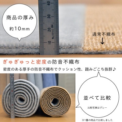 カーペット 日本製 厚手 防ダニ 防音ペットもよろこぶ 261×352cm 江戸間 6畳用 グレー【1548448】