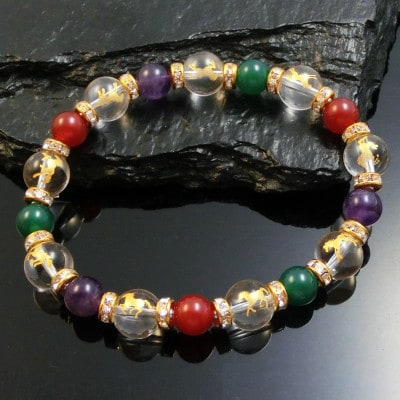 万事馬九行く(うまくいく)九頭の馬3色ブレスレット【配送不可地域：沖縄県】【1697653】