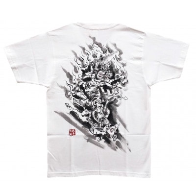 手描きTシャツ 仏画 大威徳明王 白 (半袖 Mサイズ)【1615022】