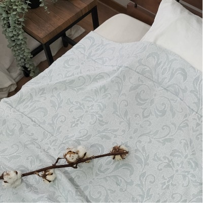 『軽やか』で洗濯しやすい綿100%タオルケット シングルサイズ(140×190cm)5164-BL【1644273】