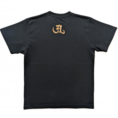 手描きTシャツ 仏画 大日如来 金剛界 黒 (半袖 Sサイズ)【1615117】