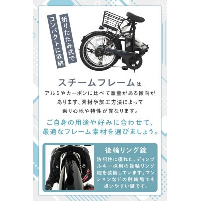 PELTECH 20インチ 折り畳み電動アシスト自転車 外装6段変速【簡易組立必要品】ブルー【配送不可地域：沖縄県】【1672081】