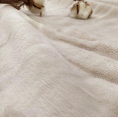 椿オイル加工 ふんわり綿毛布 シングルサイズ(140×200cm)ベージュ CNM-101-BE【1526126】