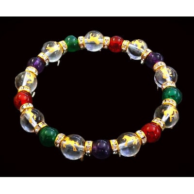 万事馬九行く(うまくいく)九頭の馬3色ブレスレット【配送不可地域：沖縄県】【1697653】