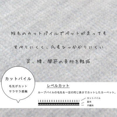 カーペット 日本製 抗菌防臭 ペット対応 ビオラ 261×261cm 江戸間 4.5畳 グレー【1518714】