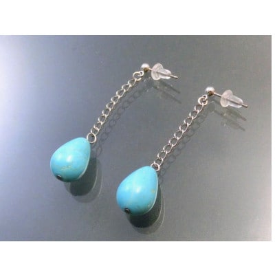 ターコイズブルーのSwing雫ピアス【1702460】