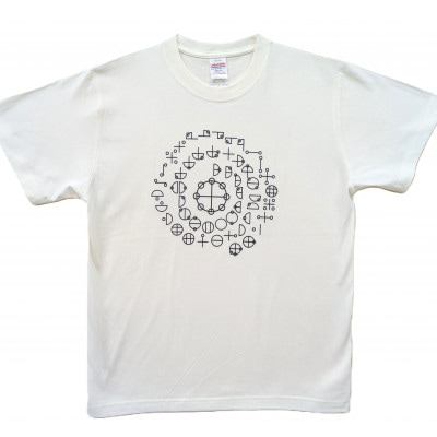 Tシャツ カタカムナ 麻炭 白 (半袖 Mサイズ)【1619675】