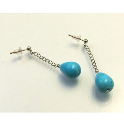 ターコイズブルーのSwing雫ピアス【1702460】