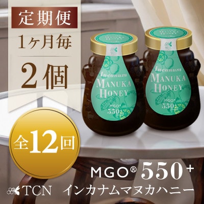 【毎月定期便】インカナム マヌカハニー【MGO550+】500g×2個　全12回【配送不可地域：離島】【4050140】