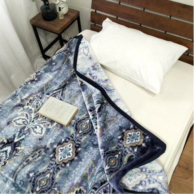 【シングルサイズ】洗える 吸湿発熱 軽量あったか毛布 ブルー1枚　MO-6061-BL【1507137】