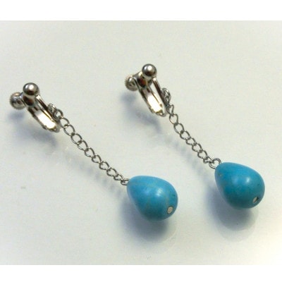 ターコイズブルーのSwingイヤリング　雫型【1699247】