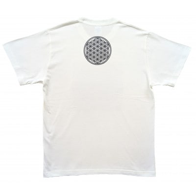 Tシャツ フラワー・オブ・ライフ 麻炭 白 (半袖 Lサイズ)【1619663】