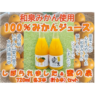 和泉みかんを使用した100%みかんジュース(720ml　6本セット)【1498456】