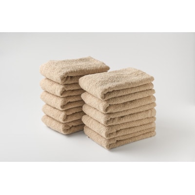 ●★【日本製】ホテルスタイル フェイスタオル　ベージュ10枚セット【1724557】