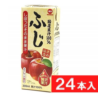 毎日牛乳 国産果汁100%ふじ(青森県産) 200ml紙パック×24本入【1504063】