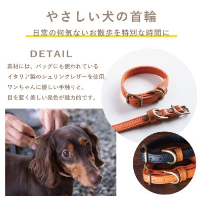 首輪 本革 イタリアンレザー グリーン 小型犬用 (19-25センチ)ペット用品【dc-01ss】【1661885】