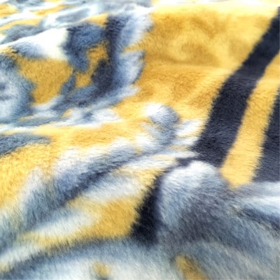 【シングルサイズ】洗える やわらか軽量アクリル毛布 ブルー1枚　MO-238-BL【1507134】