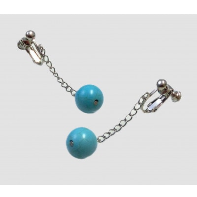 ターコイズブルーのSwingイヤリング　10mmラウンド【1699228】