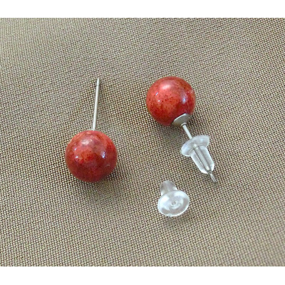 珊瑚のピアス(8ミリ玉)【配送不可地域：沖縄県】【1518257】