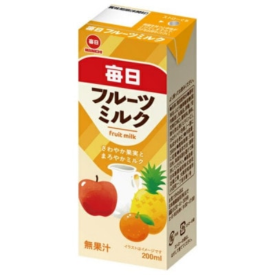 毎日牛乳 毎日フルーツミルク 200ml紙パック×24本入【1282170】