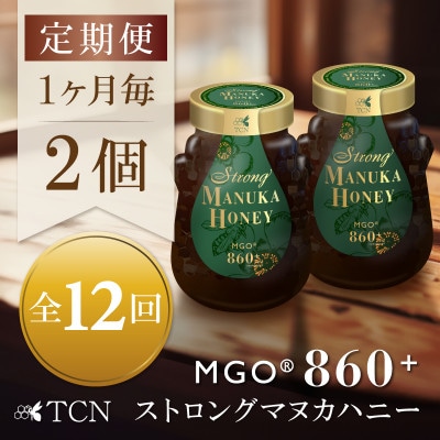 【毎月定期便】ストロングマヌカハニー【MGO860+】500g×2個　全12回【配送不可地域：離島】【4050135】