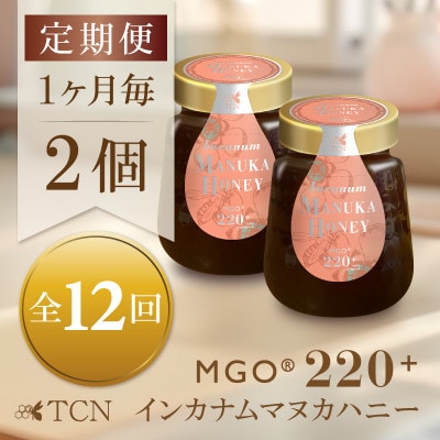 【毎月定期便】インカナム マヌカハニー【MGO220+】250g×2個　全12回【配送不可地域：離島】【4050145】