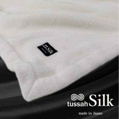 【ダブルサイズ】贅沢タッサーシルク100%(毛羽部分)毛布 180×200cm　SILK-W【1417455】