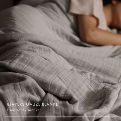 【8重ガーゼケット ダブルサイズ オフホワイト】180×200cm 大阪府和泉市産【1502466】