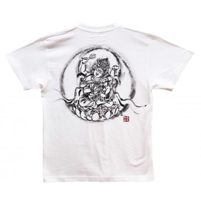 手描きTシャツ 仏画 愛染明王 白 (半袖 Sサイズ)【1615468】