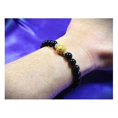 万事が馬九行く・柘植の九頭の馬ブレスレット　オニキス　紳士【配送不可地域：沖縄県】【1703458】