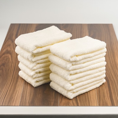 ●★【日本製】ホテルスタイル フェイスタオル　オフホワイト10枚セット【1724553】