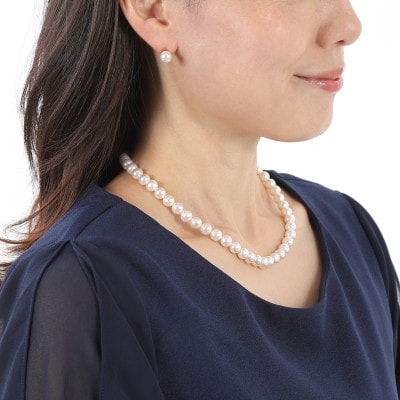 【RoseYumiRose】8mmパール3点セット(ネックレス/ペンダント/ピアス)ホワイト【配送不可地域：沖縄県】【1663320】