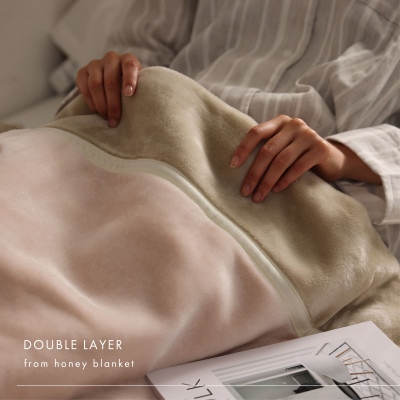 【アクリル毛布2枚合わせ シングルサイズ ピンク×ブラウン】140×200cm 大阪府和泉市産【1502225】