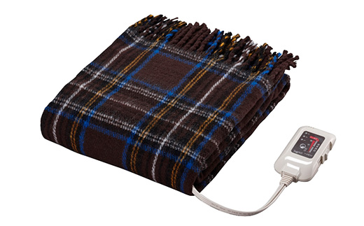 電気ひざかけ　(電気ブランケット)ブラウン(約140×82cm)【1608429】