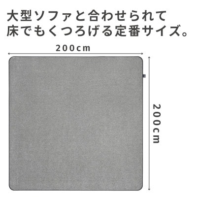 最大82%の音をカットする防音ラグカーペット「防音専科」グレー 200×200cm【1482896】