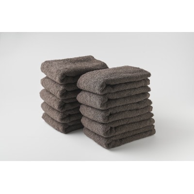 ●★【日本製】ホテルスタイル フェイスタオル　ダークブラウン 10枚セット【1724560】