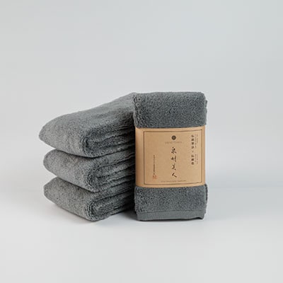●「泉州美人」フェイスタオル　利休鼠 4枚セット【1724812】