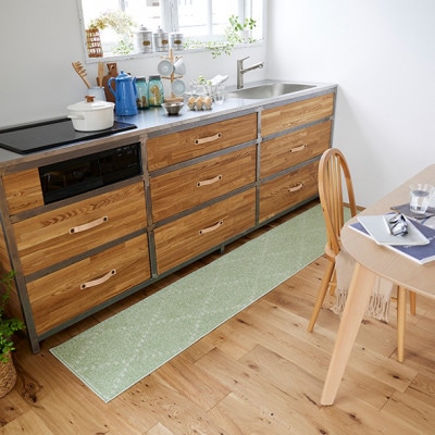 縲45テ240cm縲第エ励∴繧 縺翫@繧繧後↑繧ュ繝繝√Φ繝槭ャ繝 繝ゥ繧ー(繝昴Φ繝) 繧ー繝ェ繝シ繝ウ縲1729165縲