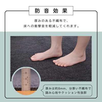 カーペット 江戸間 3畳 防音 抗菌防臭 厚手 ツワブキ 176×261cm ブラック 日本製【1638800】