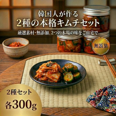 本場韓国の味!2種のキムチ詰め合わせ(白菜・きゅうり)各1パック　国産野菜使用!無添加【配送不可地域：離島】【1732231】