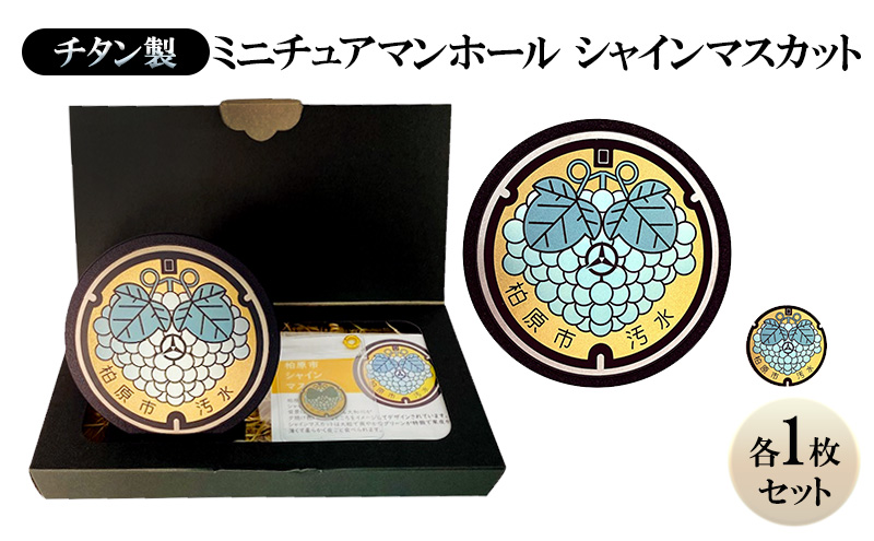 チタン製ミニチュアマンホールシャインマスカット【マンホール・メダルセット】