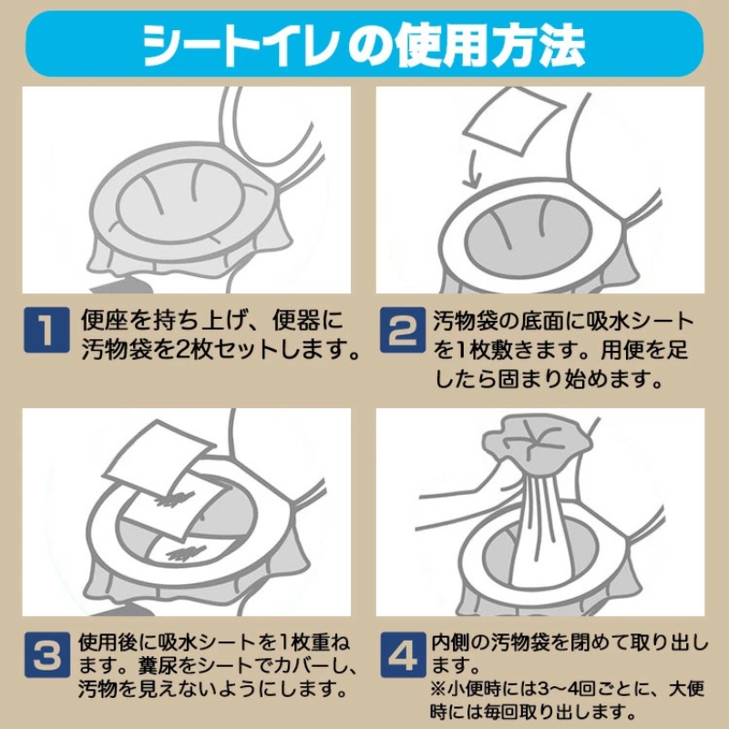 防災 簡易トイレ 200回分 セット シートイレ 防災トイレ