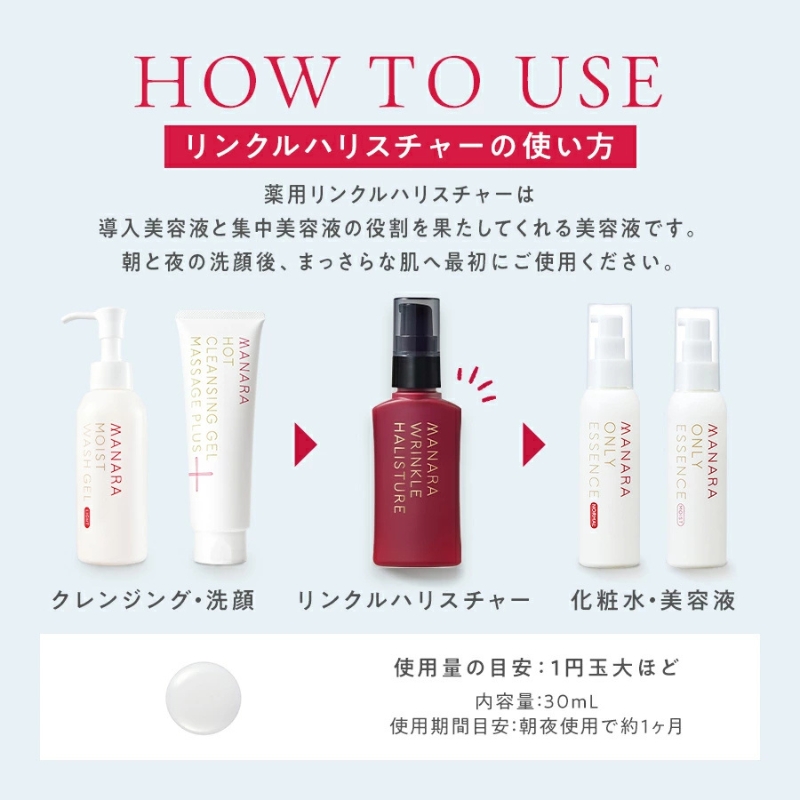 マナラ《薬用リンクルハリスチャー　使い切り3セット》(シワ改善美白*美容液)　美容液 導入美容液 シワ 改善 美白 ナイアシンアミド ハリリア 医薬部外品 使い切り