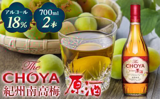 THE CHOYA 紀州南高梅 原酒 700ml × 2本 羽曳野商工振興株式会社《30日以内に出荷予定(土日祝除く)》大阪府 羽曳野市 送料無料 梅酒 梅 酒 CHOYA チョーヤ チョーヤ梅酒 お酒 紀州 南高梅