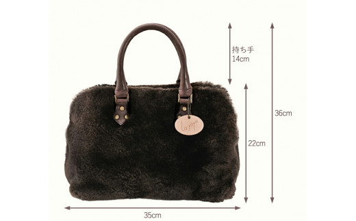 バッグ ムートン ボストンバッグ アイボリー 1個 35cm × 36cm 有限会社クラフトワークス 《30日以内に出荷予定(土日祝除く)》大阪府 羽曳野市  羊 羊毛 A4