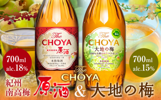THE CHOYA 紀州南高梅 原酒 700ml 大地の梅 700ml 計2本 セット 飲み比べ 羽曳野商工振興株式会社《30日以内に出荷予定(土日祝除く)》大阪府 羽曳野市 送料無料 梅酒 梅 酒 CHOYA チョーヤ チョーヤ梅酒 お酒 紀州 南高梅 大地の梅