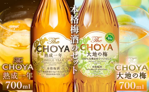 The CHOYA 熟成一年 700ml The CHOYA 大地の梅 700ml 計2本 セット 飲み比べ 羽曳野商工振興株式会社[30日以内に出荷予定(土日祝除く)]大阪府 羽曳野市 送料無料 梅酒 梅 酒 CHOYA チョーヤ チョーヤ梅酒 お酒 紀州 南高梅