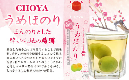 CHOYA うめほのり セット 1000ml × 6本 箱入り 羽曳野商工振興株式会社《30日以内に出荷予定(土日祝除く)》大阪府 羽曳野市 梅酒 アルコール 梅 酒 CHOYA チョーヤ チョーヤ梅酒 お酒