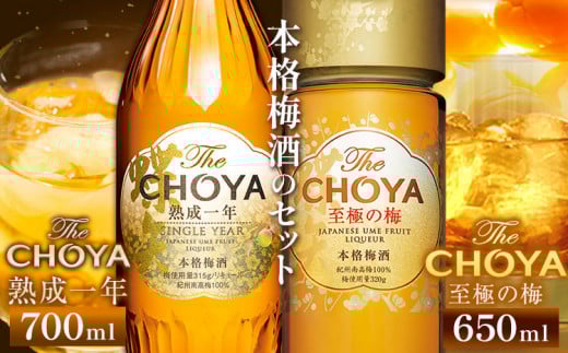 The CHOYA 熟成一年 700ml The CHOYA 至極の梅 650ml 計2本 セット 飲み比べ 羽曳野商工振興株式会社[30日以内に出荷予定(土日祝除く)]大阪府 羽曳野市 送料無料 梅酒 梅 酒 CHOYA チョーヤ チョーヤ梅酒 お酒 紀州 南高梅