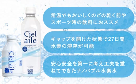 水素水【3ヶ月定期便】ナノバブル水素水 アルミボトル(約300ml)×20本 株式会社ヒロシバ《30日以内に出荷予定(土日祝除く)》大阪府 羽曳野市 送料無料 水素水 肌 美容 健康 水